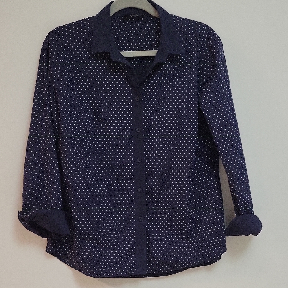 Navy Polka Dot Women's Blouse
